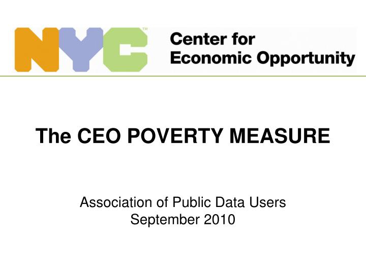the ceo poverty measure