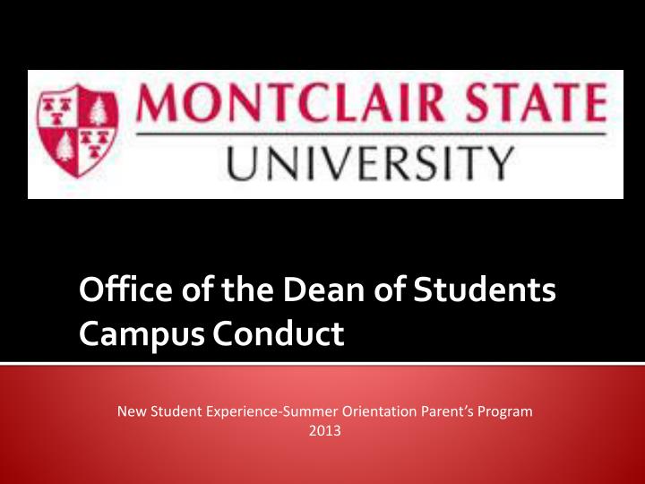 office of the dean of students campus conduct