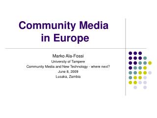 community media in europe