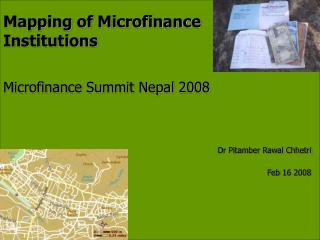 Mapping of Microfinance Institutions