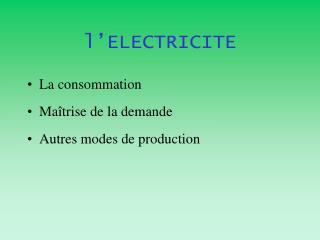 l electricite