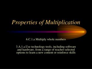 Properties of Multiplication