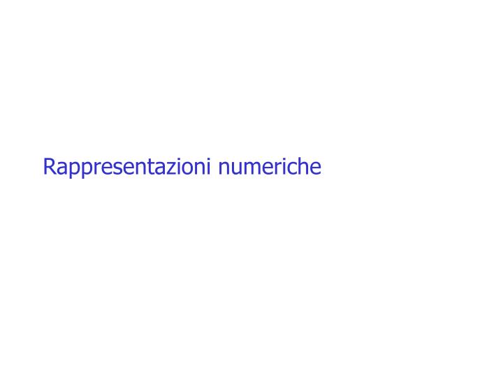 rappresentazioni numeriche