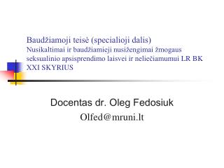 docentas dr oleg fedosiuk olfed@mruni lt