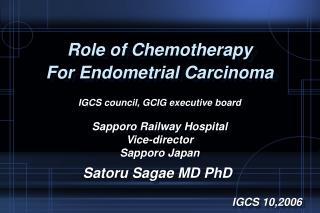 Role of Chemotherapy For Endometrial Carcinoma