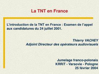 la tnt en france