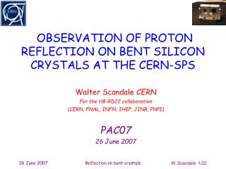 OBSERVATION OF PROTON REFLECTION ON BENT SILICON CRYSTALS AT THE CERN-SPS