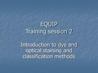 EQUIP Training session 2