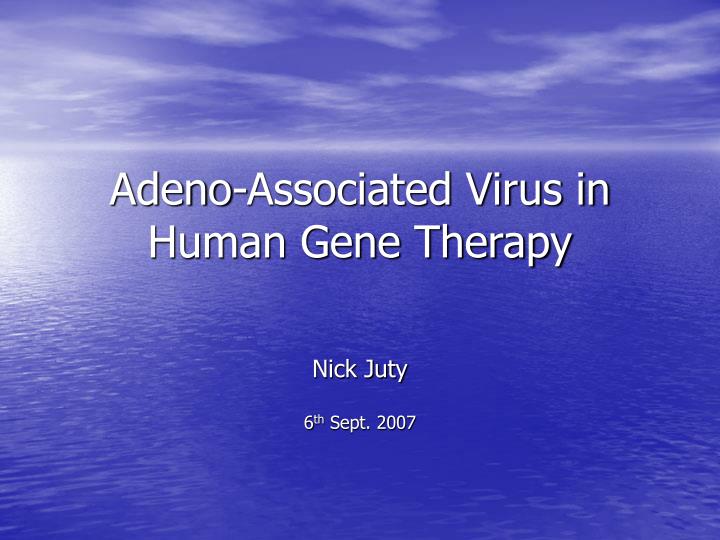 adeno associated virus in human gene therapy