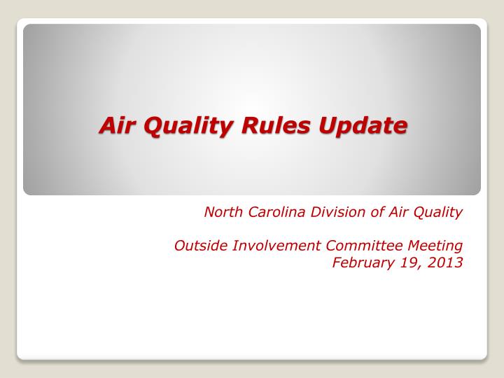 air quality rules update