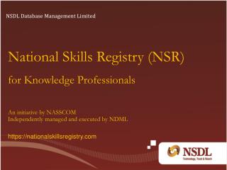 National Skills Registry (NSR) for Knowledge Professionals