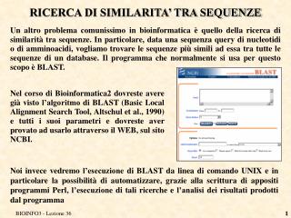 ricerca di similarita tra sequenze
