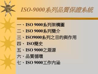 ISO-9000 系列品質保證系統