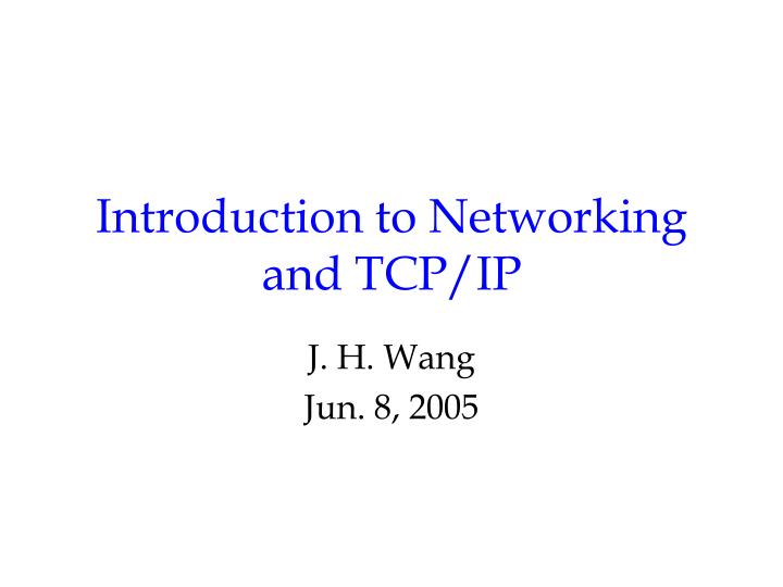 introduction to networking and tcp ip