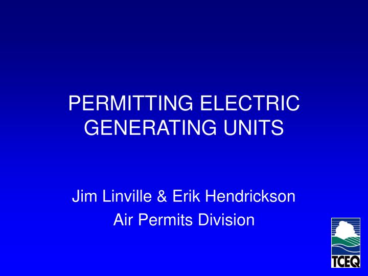 permitting electric generating units