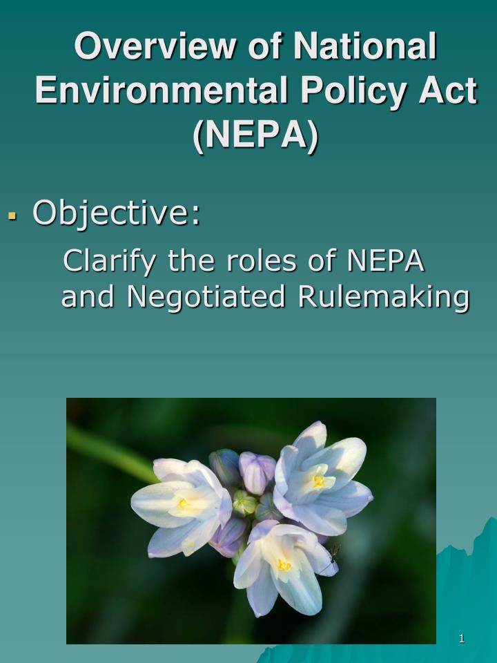 overview of national environmental policy act nepa