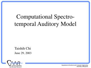 Computational Spectro-temporal Auditory Model