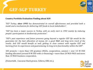 GEF-SGP TURKEY