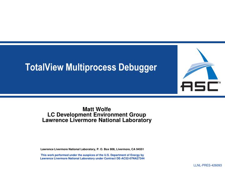 totalview multiprocess debugger