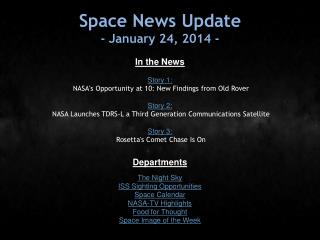 Space News Update - January 24, 2014 -
