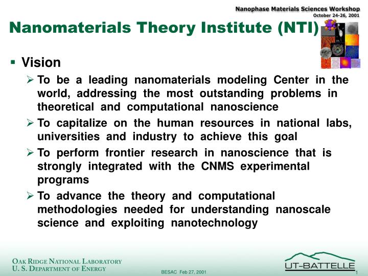 nanomaterials theory institute nti