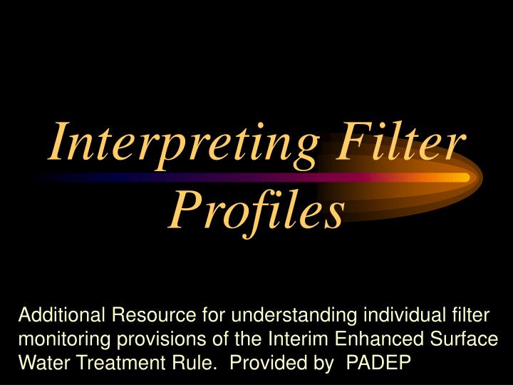 interpreting filter profiles