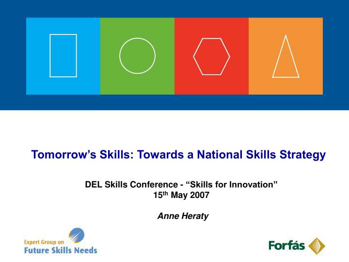 tomorrow s skills towards a national skills strategy