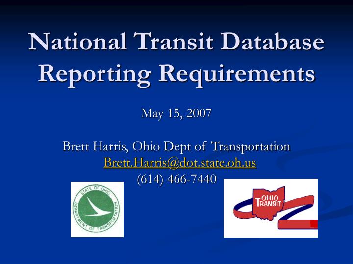 national transit database reporting requirements