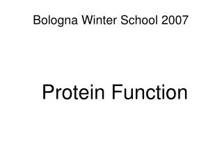 Bologna Winter School 2007