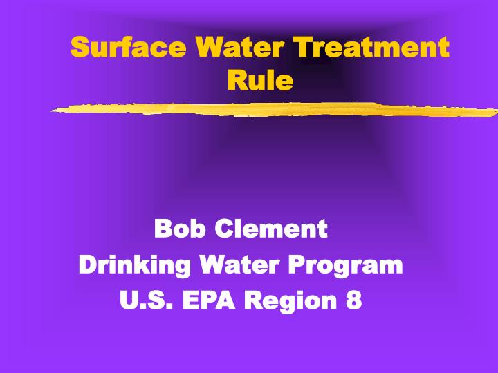 surface water treatment rule