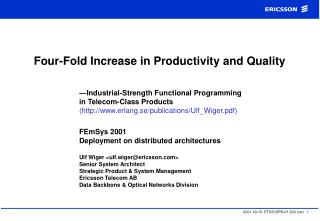 Four-Fold Increase in Productivity and Quality