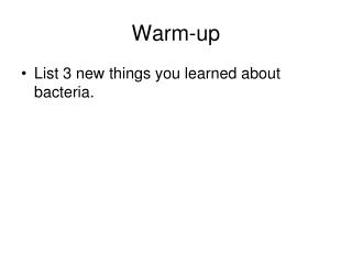 warm up
