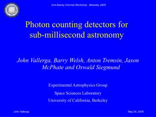 Photon counting detectors for sub-millisecond astronomy
