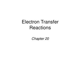 Electron Transfer Reactions