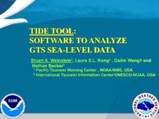 TIDE TOOL : SOFTWARE TO ANALYZE GTS SEA-LEVEL DATA