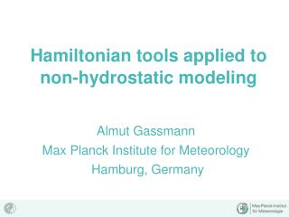 Hamiltonian tools applied to non-hydrostatic modeling