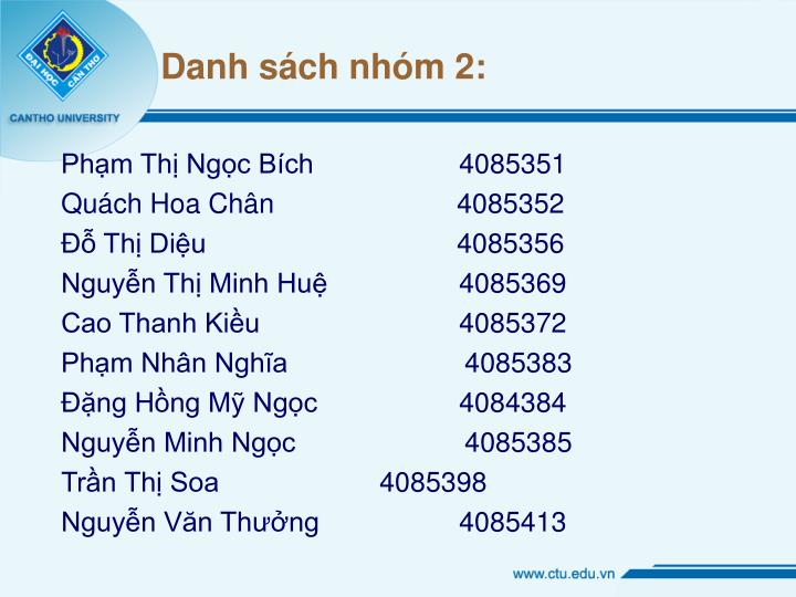 danh s ch nh m 2