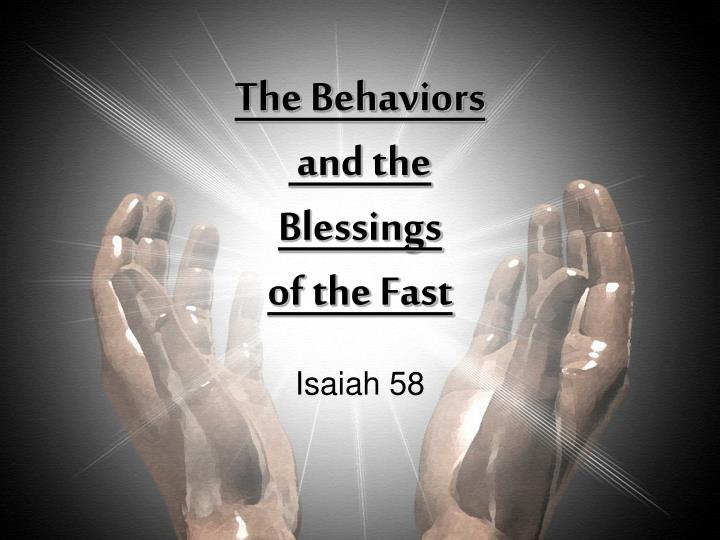 the behaviors and the blessings of the fast