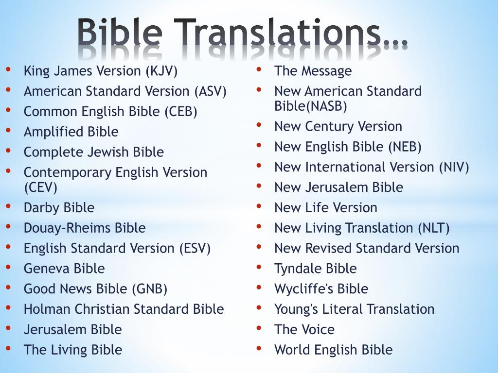 PPT - Bible Translations… PowerPoint Presentation, free download - ID ...