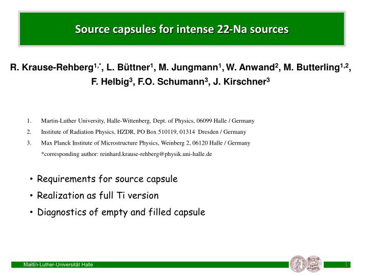 source capsules for intense 22 na sources