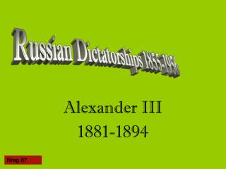 Alexander III 1881-1894