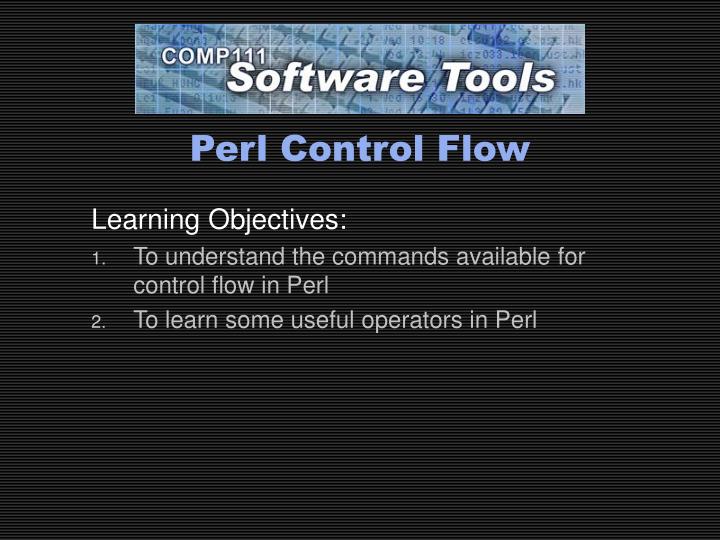perl control flow