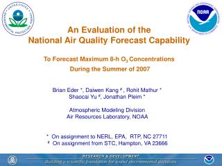 An Evaluation of the National Air Quality Forecast Capability