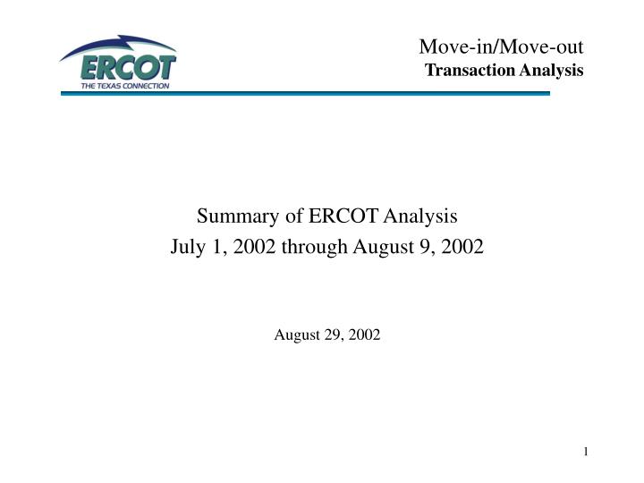 move in move out transaction analysis
