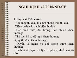 NGHỊ ĐỊNH 42/2010/NĐ-CP