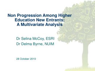 Non Progression Among Higher Education New Entrants: A Multivariate Analysis