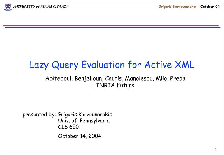 lazy query evaluation for active xml