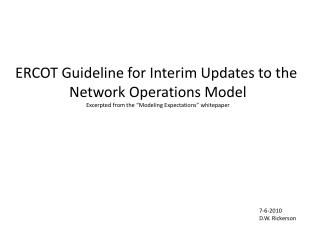 ERCOT Guideline for Interim Updates to the Network Operations Model