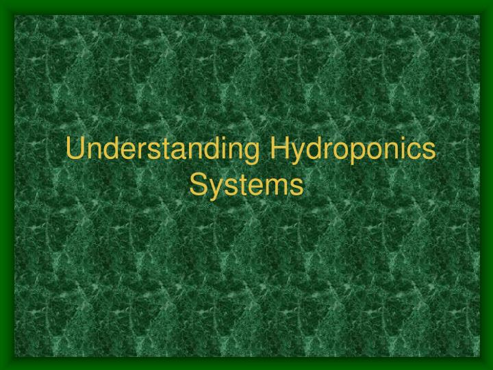 understanding hydroponics systems