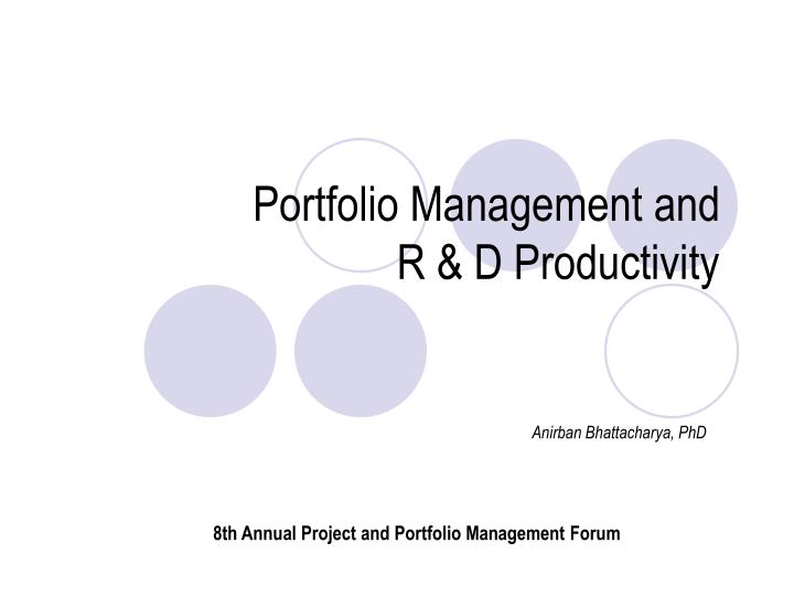 portfolio management and r d productivity